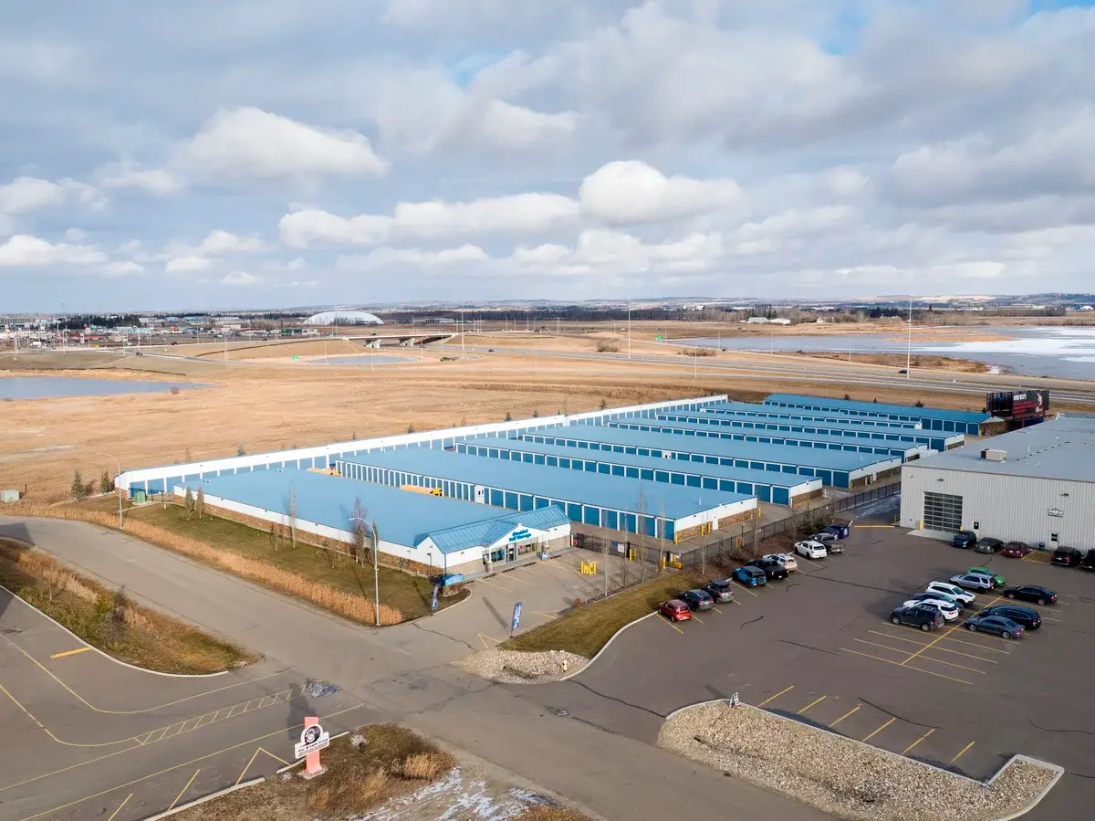 self storage aerial view red deer