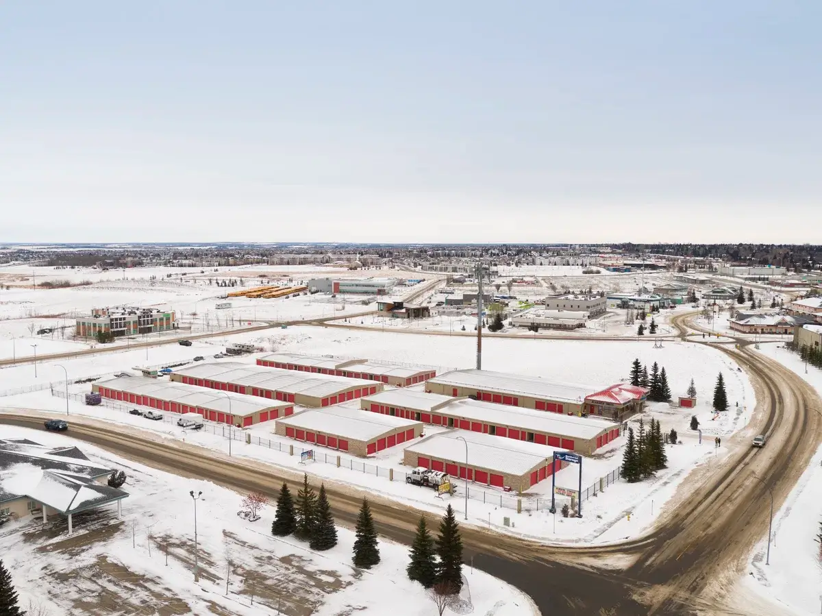 self storage aerial view sherwood park