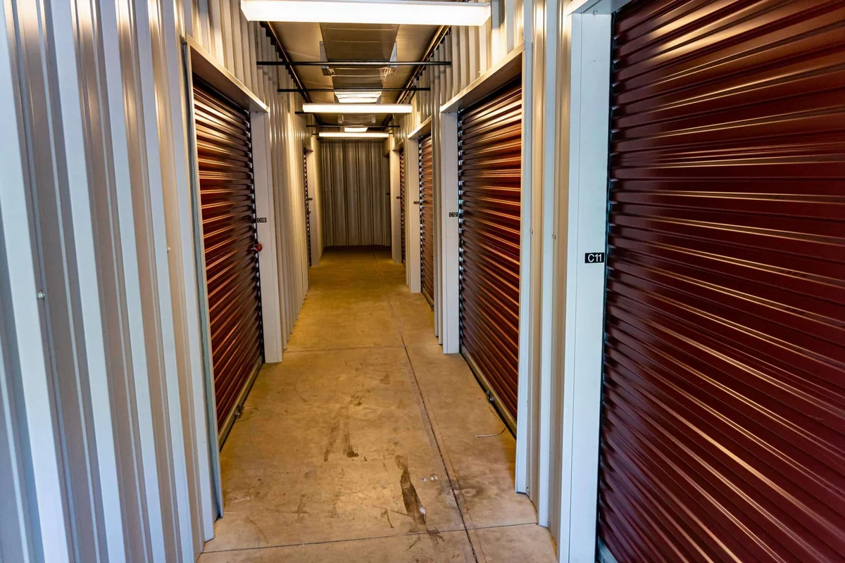 indoor storage unit hallway