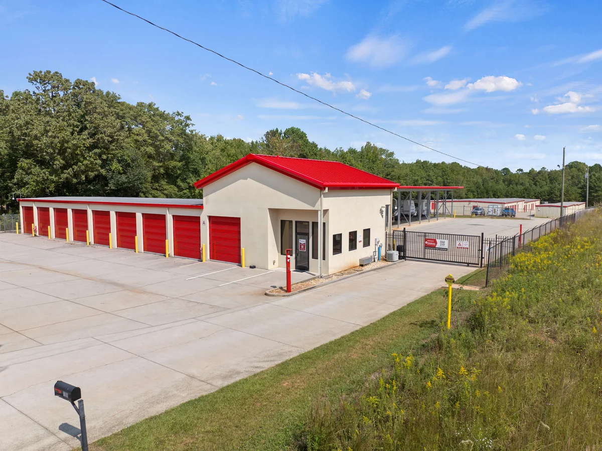 gated entrance self storage facility