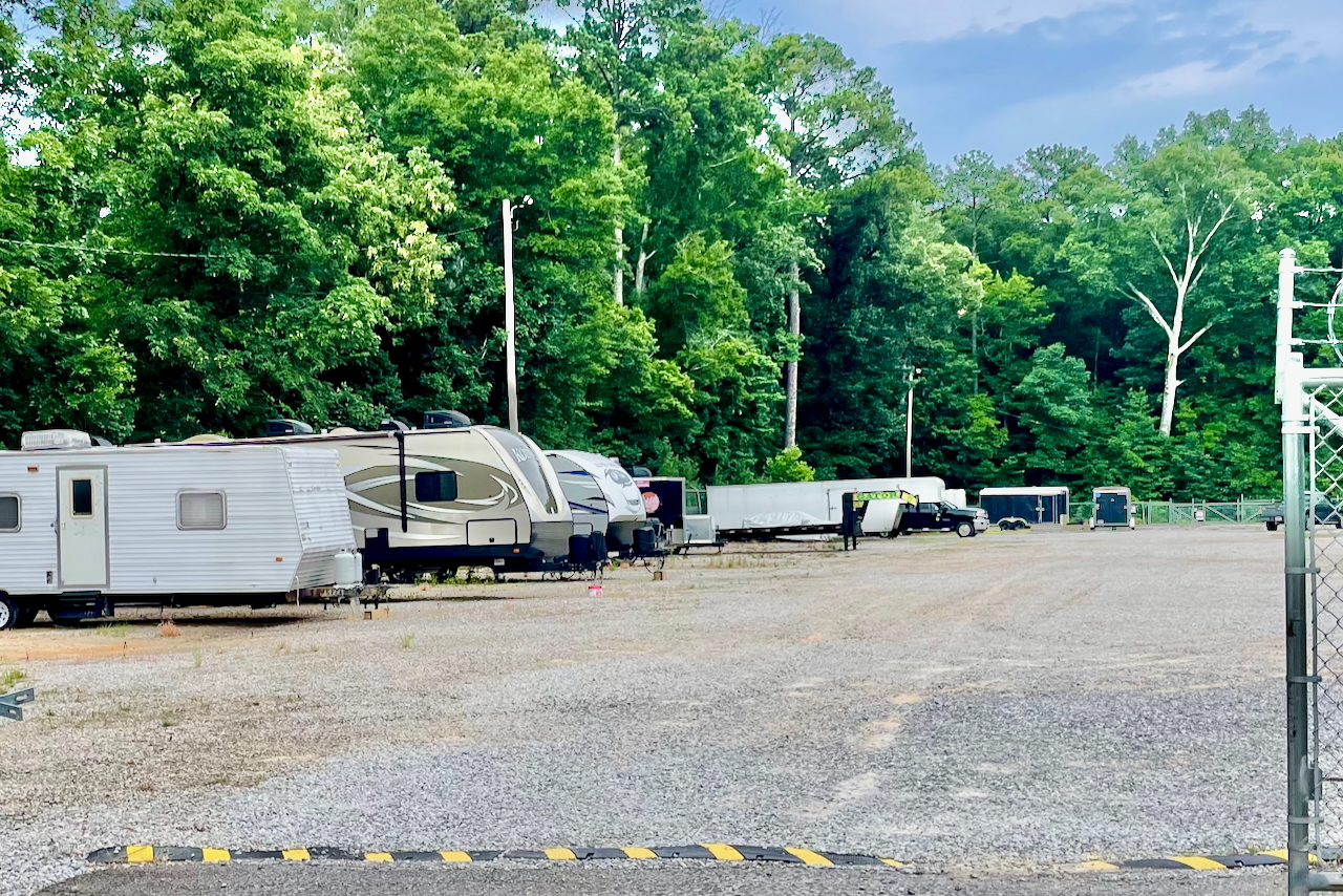 Uncovered RV and boat storage at Storage Depot, Bessemer with free lock