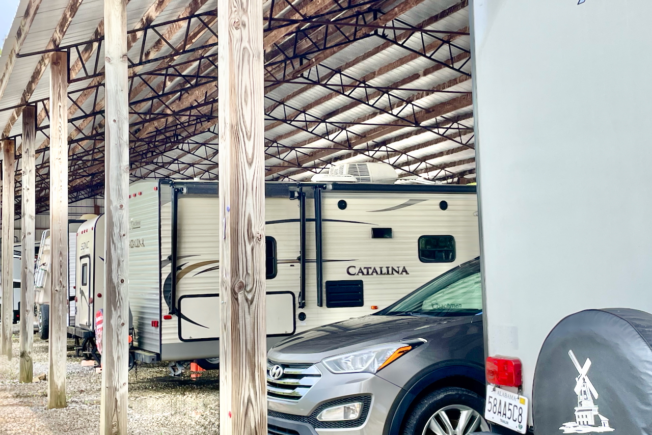 RV covered parking at Storage Depot, 38188 AL-25, Harpersville, AL with security fence
