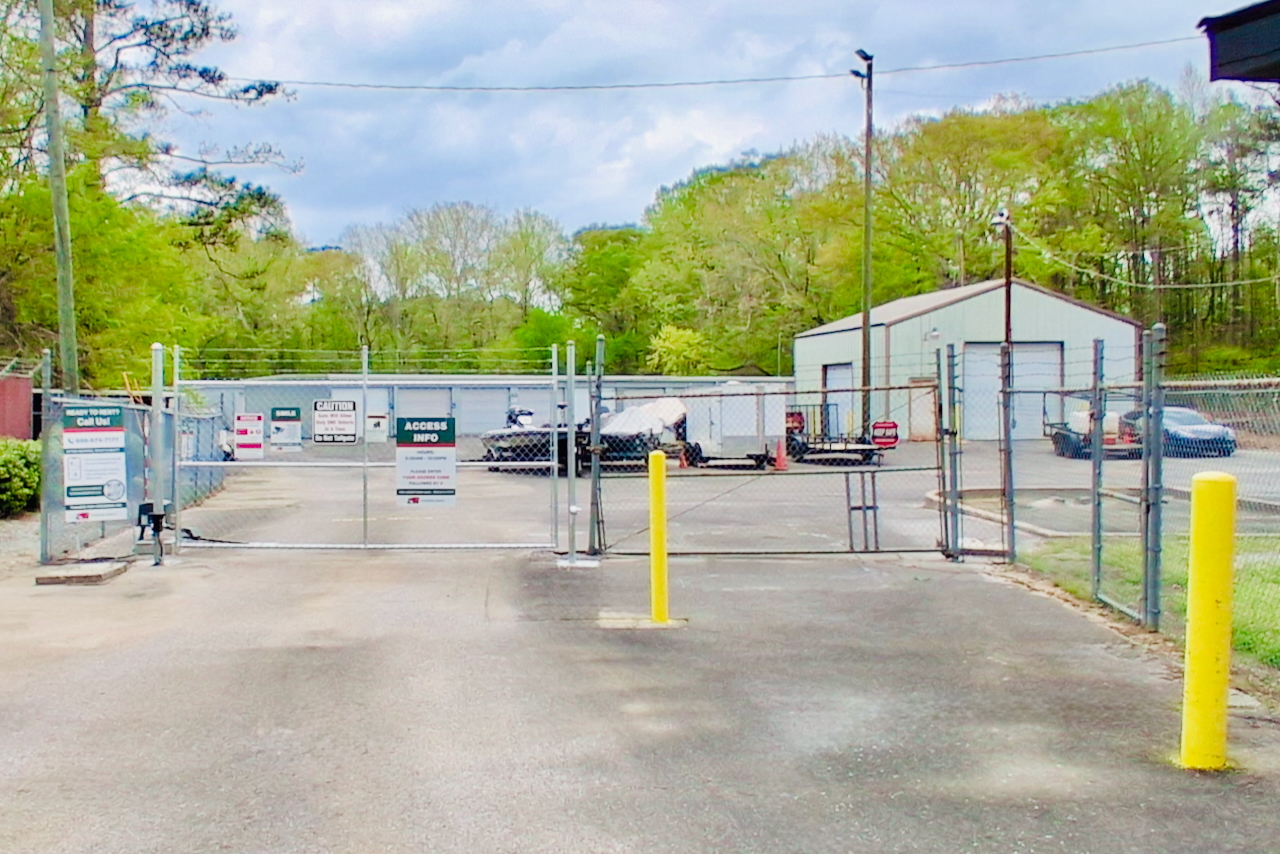 Gated entrance with keypad access at Storage Depot on Cahaba Valley Road, Birmingham, AL, ensuring secure storage.