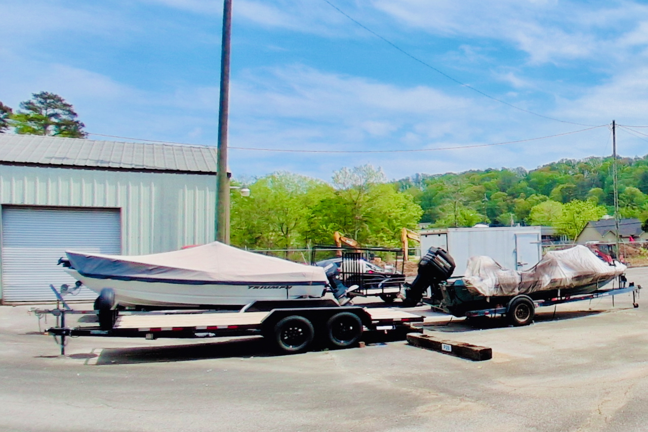 RV and boat parking lot at Storage Depot in Birmingham, AL, with ample space and video surveillance for safety