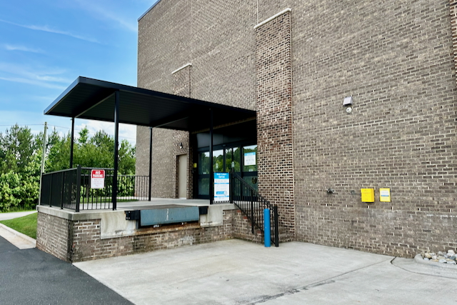 Covered loading dock at ModBox Storage Mebane for convenient moving and unloading