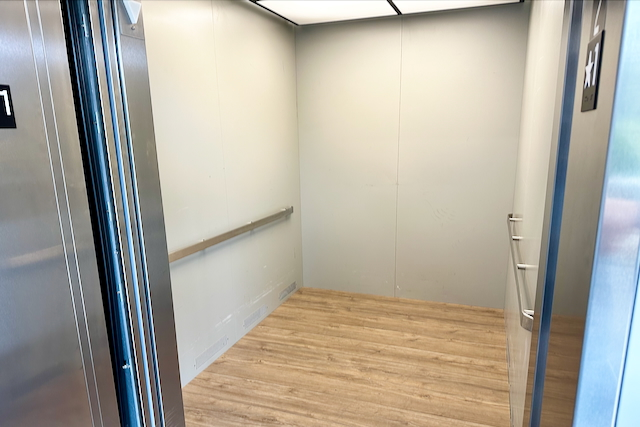 Spacious elevator at ModBox Storage Mebane providing access to climate-controlled upper floor units