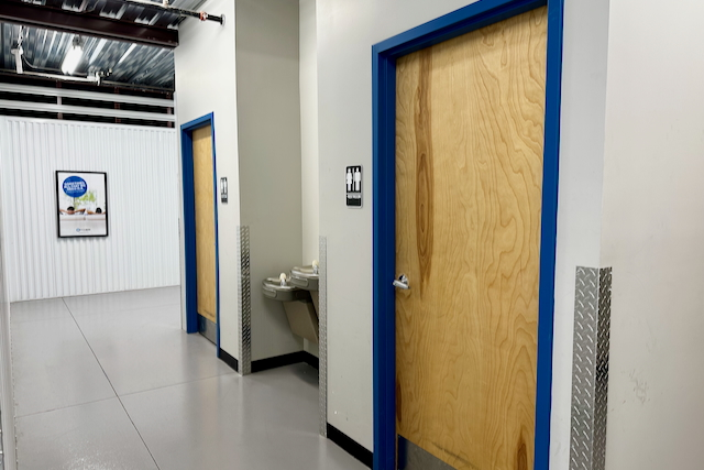 Clean and accessible restrooms available at ModBox Storage in Mebane, NC