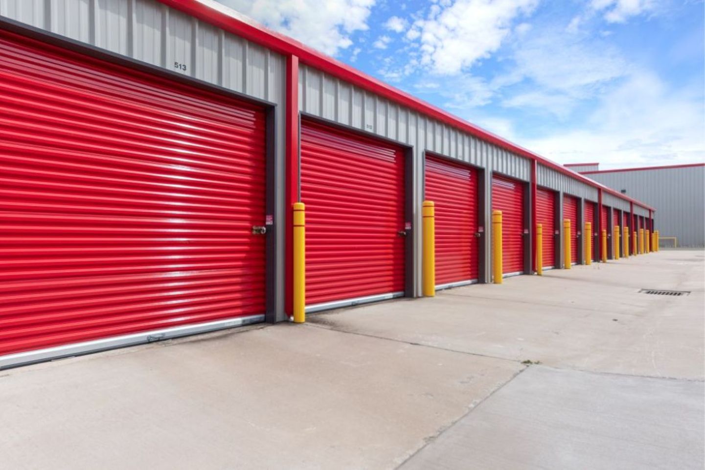 outdoor red storage units